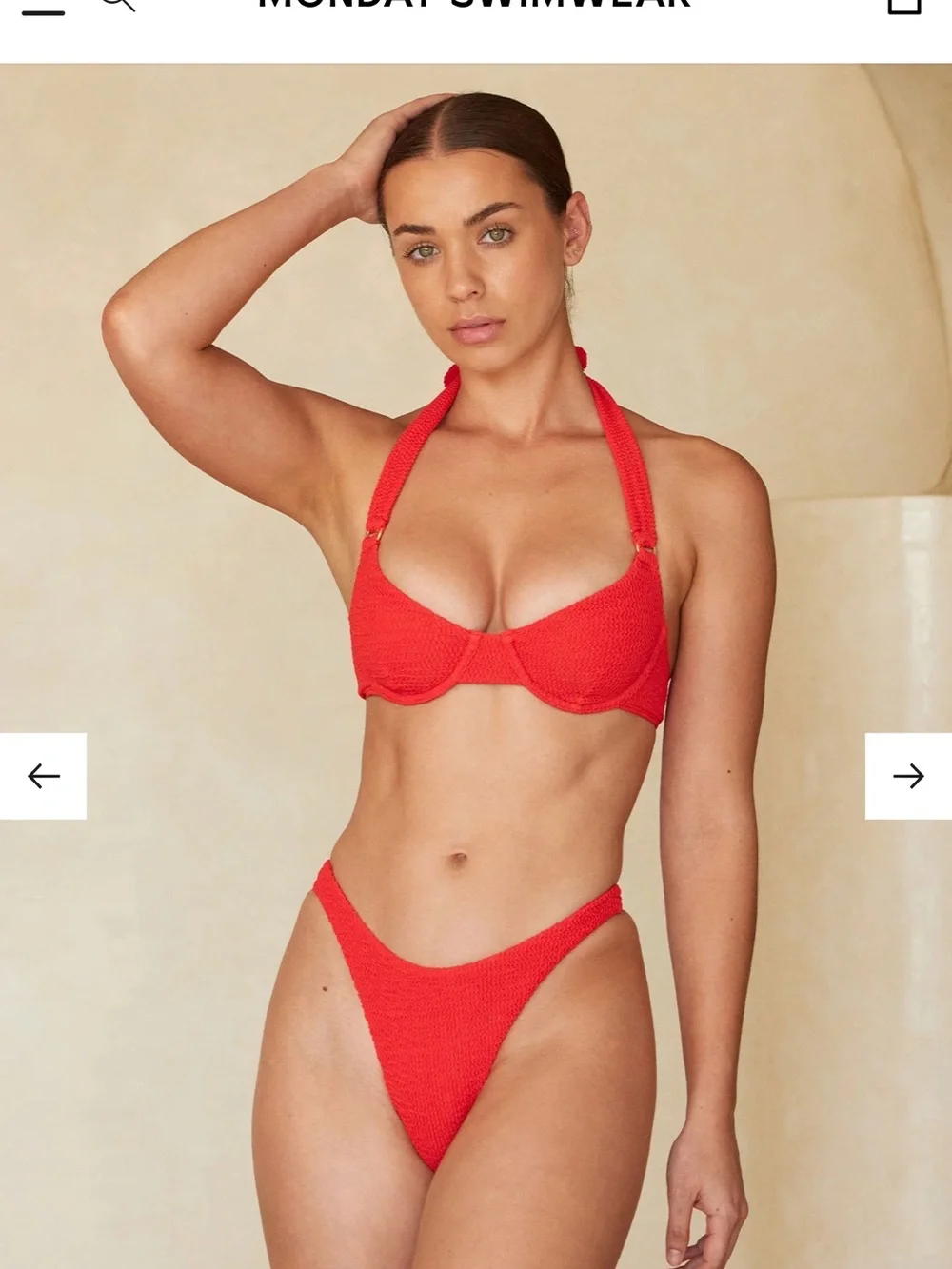 Monday Swimwear Honolulu chili pepper crinkle